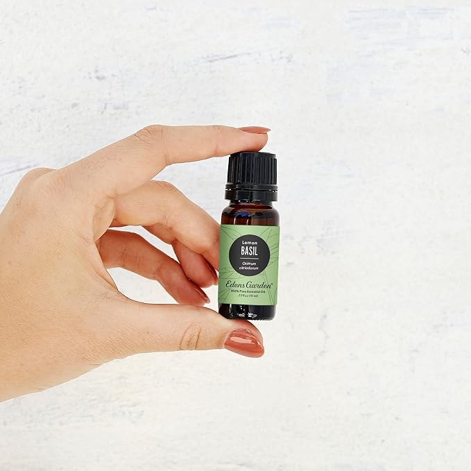 Edens Garden Basil- Lemon Essential Oil- 100% Pure Premium Grade, Undiluted, Natural, Therapeutic, Aromatherapy, The Best for Diffuser, Candle, Laundry, Humidifiers 10 ml (.33 fl oz)