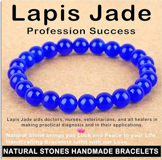 AD Beads Handmade Gemstone Stretch Elastic Bracelet Crystal Healing Reiki Nature's Beauty and Spiritual Essence Unisex