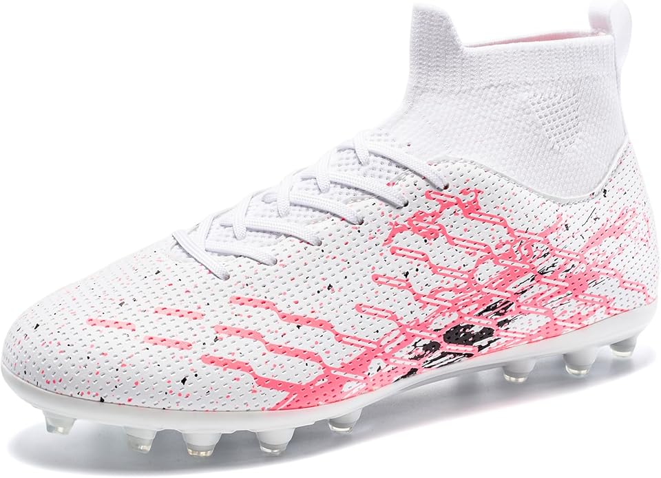 Kids Slip On Soccer Cleats for Boys Girls Youth Training Football Shoes