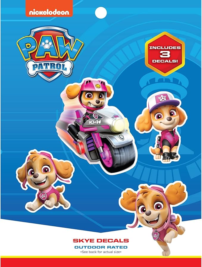 Paw Patrol Skye Decals - Set of 3 Skye Stickers for Kids and Adults - Vinyl Decals for Laptop, Tumbler, Water Bottle, Vehicles - Nickelodeon Stickers