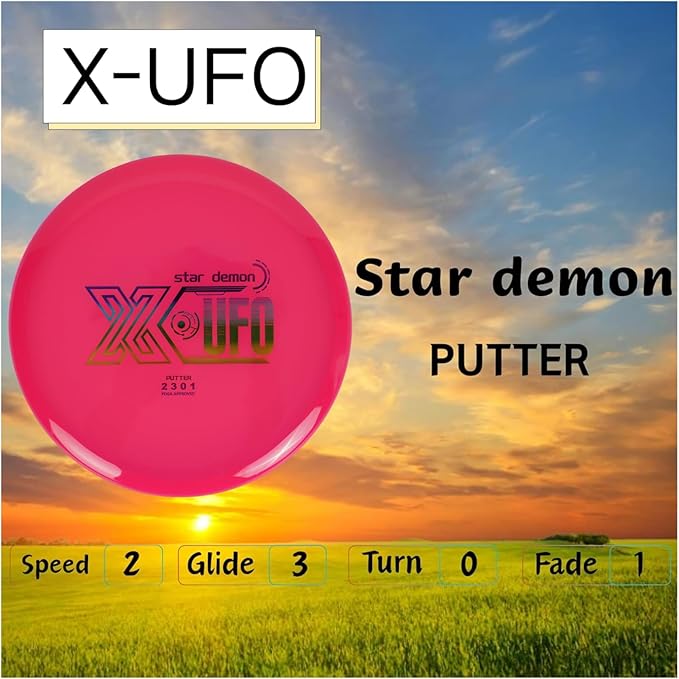 X-UFO Disc Golf Set - Disc Golf Starter Set, Includes 1 Putter, 1 Driver, and 1 midrange disc, Weighing 170-178 Grams. Suitable for Beginners and Professional disc Golf tournaments