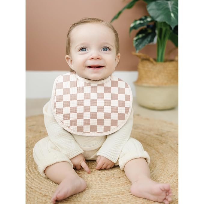 Konssy Muslin Baby Bibs 8 Pack Baby Bandana Drool Bibs Cotton for Unisex Boys and Girls, Soft Absorbent Set for Teething and Drooling