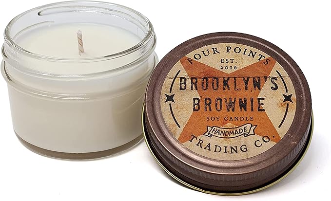 Brooklyn's Brownie Scented 4 Oz Soy Aromatherapy Candle w/Jar - Four Points Trading Co.