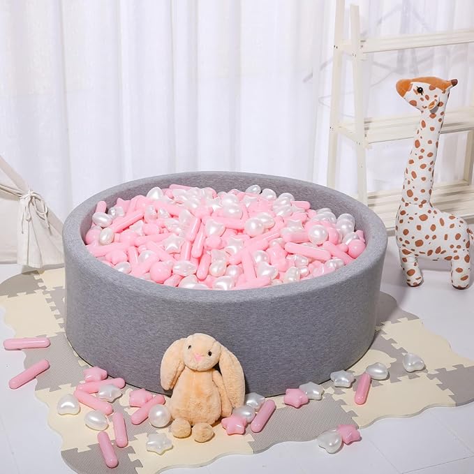 STARBOLO Ball Pit Balls for Toddlers - Macaron Ball Pit Balls, 4 Shapes Crush Proof Plastic Toy Balls for Toddlers Ball Pits, Ball Pit Play Tent, Baby Pool Water Toys,500pcs