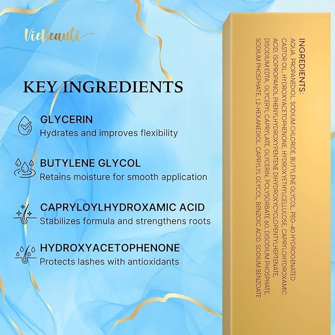 VieBeauti Eyelash Growth Serum 5mL – Lash Serum for Longer, Fuller & Thicker Looking Lashes, Advanced Nourishing Formula, Vegan & Cruelty-Free, Gentle for Sensitive Eyes