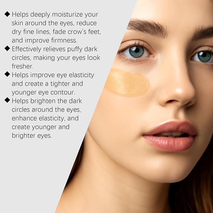 Eye Tightener Cream,Upgraded Formula for Women Helps Reduce Eye Bags Puffiness and Wrinkles, Gentle Skin Care Moisturizing Eye Tightener Cream with Brush