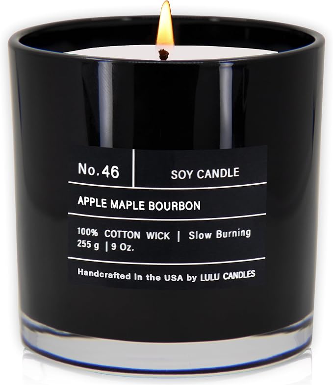 Lulu Candles | Apple Maple Bourbon Candle | Smells Like Fall | Luxury Scented Soy Jar Candle | Hand Poured in The USA | Highly Scented Long Lasting (9 Oz.)