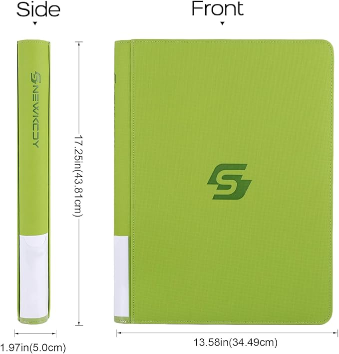 Snekdy premium 1024-pocket trading card binder, 16-pocket cards album, waterproof PU-leather Cover album with side loading, holds gaming, baseball, basketball & sports cards (Cyan)