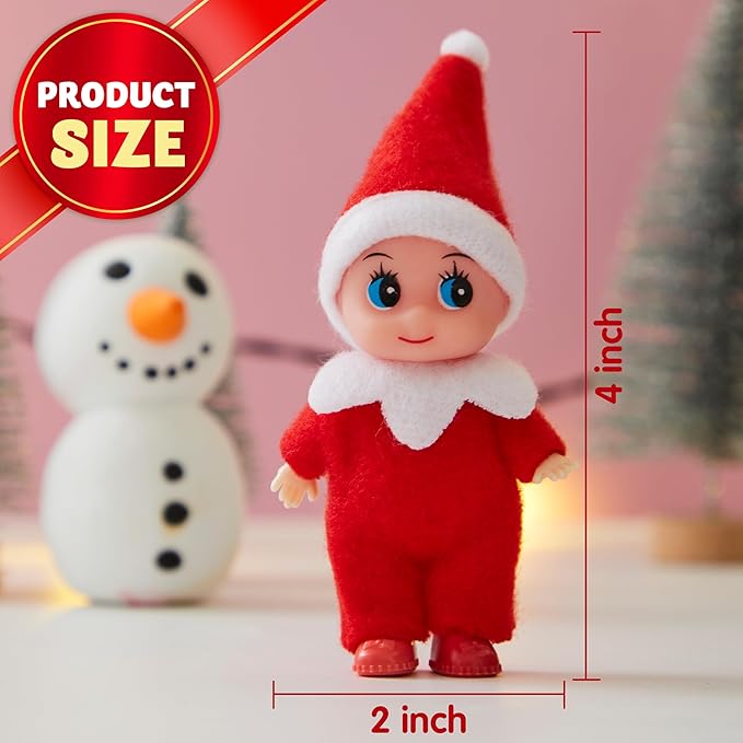 JOYIN 1 Pack Christmas Red Tiny Elf Soft Plush Toy for Adults Kids Accessories Party Favors Xmas Party Supplies Christmas Decor, Xmas Gift