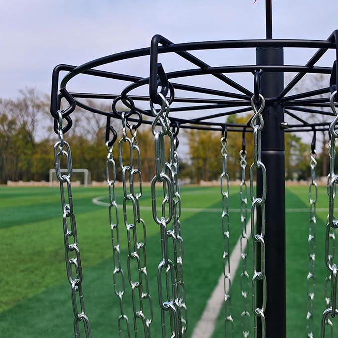 TARUMG Disc Golf Basket - Portable Disc Golf Target with Heavy Duty 24-Chains Come with Transit Bag and 3pcs Disc Golf Discs, Ground Stake -Suitable for Players of All Levels - Multi Color Available