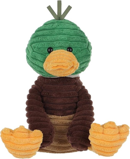 Apricot Lamb Corduroy Mallard Duck Plush Stuffed Animals for Kids, Soft Cute Plush Toys for Baby Girl and Boy, Fluffy Corduroy Mallard Green 9.9 Inches