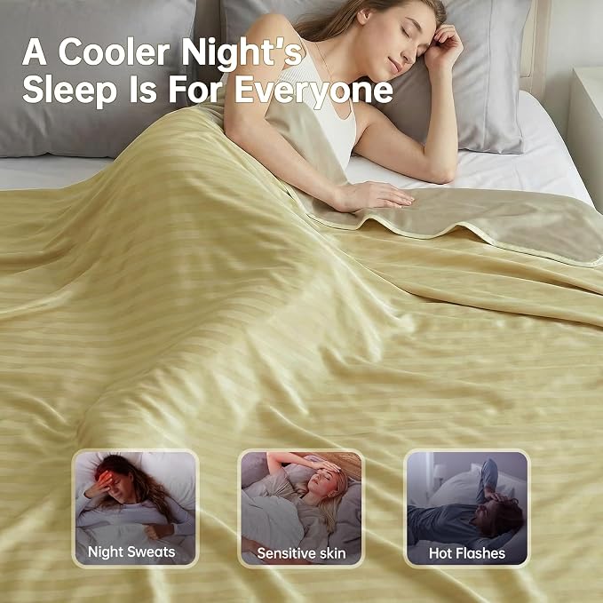 Guohaoi Cooling Blanket for Hot Sleepers and Night Sweats 50"x70" Twin Size | Arc-Chill Q-Max >0.5 Cool Fiber,100% Oeko-Tex Certified Lightweight Summer Blanket for Travel/Outdoor Ultra Cold Breathable