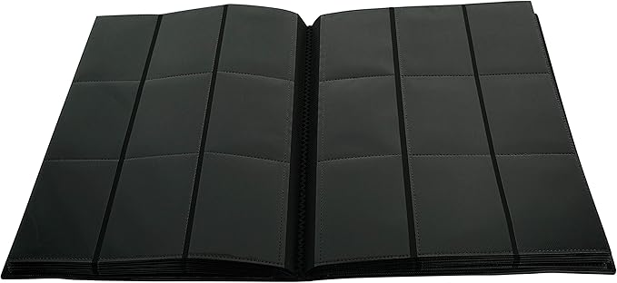 Vault X 9 Pocket Standard Strap Binder, Holds 360 Trading Cards in 20 Side-Loading Pages (Black)