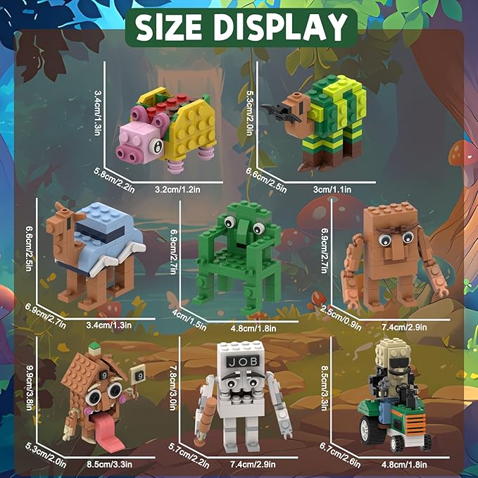 Italian Brain Rot Unique Cartoon Characters Building Blocks 8 in 1 Educational & Entertaining Gift Idea for Kids Teens & Adults