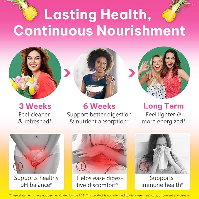 Probiotics for Women Gummies with Slippery Elm Feminine Balance Gummies for Women Vaginal Probiotics with Prebiotics & Lactobacillus Probiotic Blend Vaginal Odor & Vaginal Flora 60Gummy