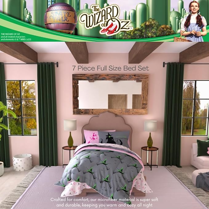 Collectibles The Wizard of OZ Bedding 7 Piece Super Soft Reversible Comforter and Sheet Set with Sham, Full, (Officially Licensed Product) by Franco