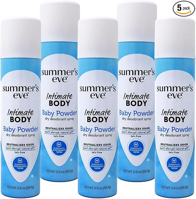 Special Pack of 5 SUMMERS EVE SPRAY BABY POWDER 2 oz X 5 Personal Healthcare / Health Care