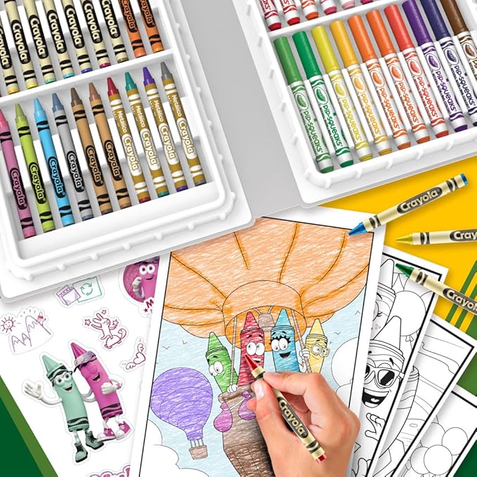 Crayola Coloring Set with Limited Edition Red Art Case, Limited Edition Crayons, 50+ Pieces, Gifts for Kids