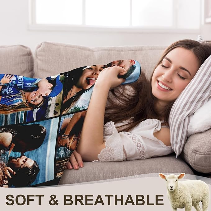 Yofair Ships Next Day, Custom Blanket with Picture Wedding Anniversary Valentines Day Gifts for Him Her Personalized Photo Blankets I Love You Couple Gift for Women Boyfriend Girlfriend Wife Husband
