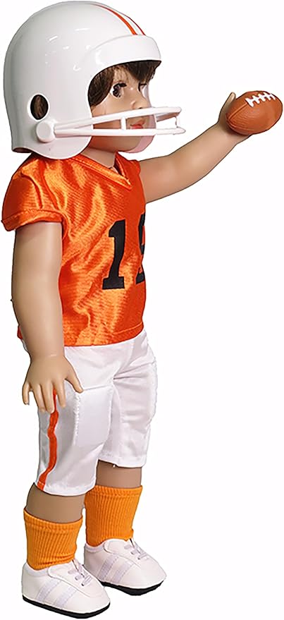 Orange and Black Football Uniform 6pc for 18-Inch Dolls | Premium Quality & Trendy Design | Dolls Clothes
