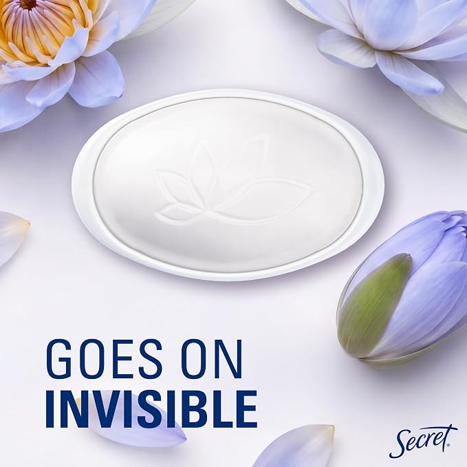 Secret Invisible Solid Antiperspirant and Deodorant, Waterlily Scent, 2.6 oz