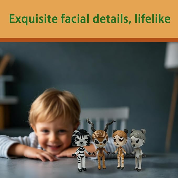 PLENTY MORE Forest Animal Theme Series Action Figure - 3.5 inches / 8cm Collectible Action Figure, Creative Forest Animal Toy, Educational & Fun Play for Ages 3+, Safe & Non-Toxic (Lion The Majesty)