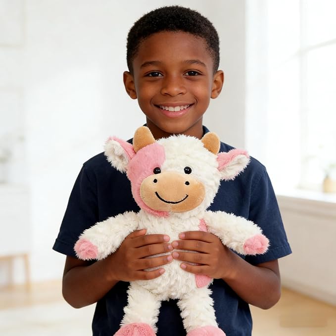 Cow Stuffed Animals Soft Plush Cute Cow Doll for Boys Girls 11.8in (zhangniu fense)