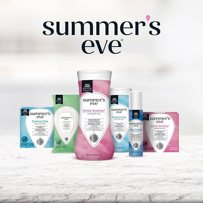 Summer's Eve Fragrance Free Gentle Daily Feminine Wipes, Removes Odor, pH balanced, 16 Count