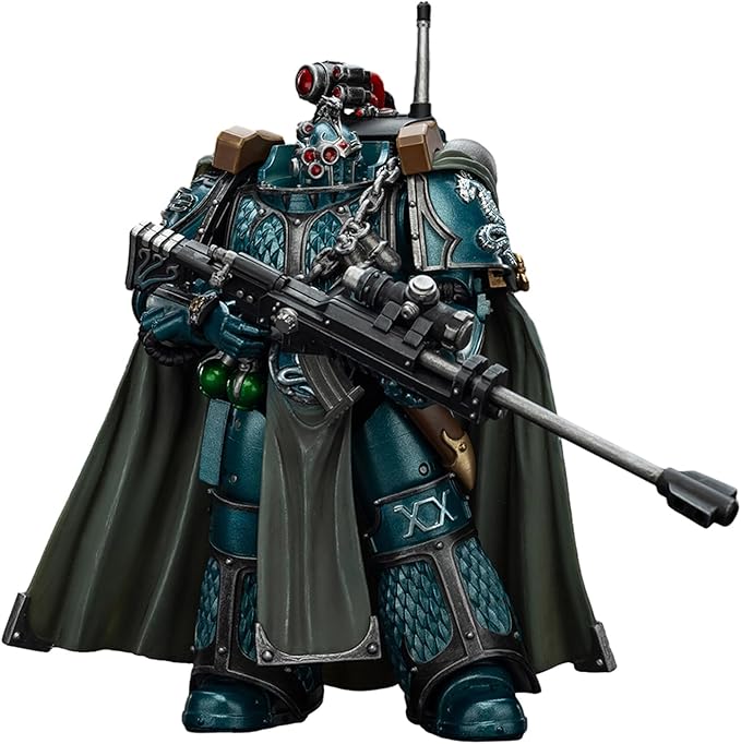 JoyToy 40K Genuine License 1:18 Action Figure, Alpha Legion Exodus The One who is Many with Sniper Rifle and Power Dagger, 4.96 inch Collectible Action Figures Sets