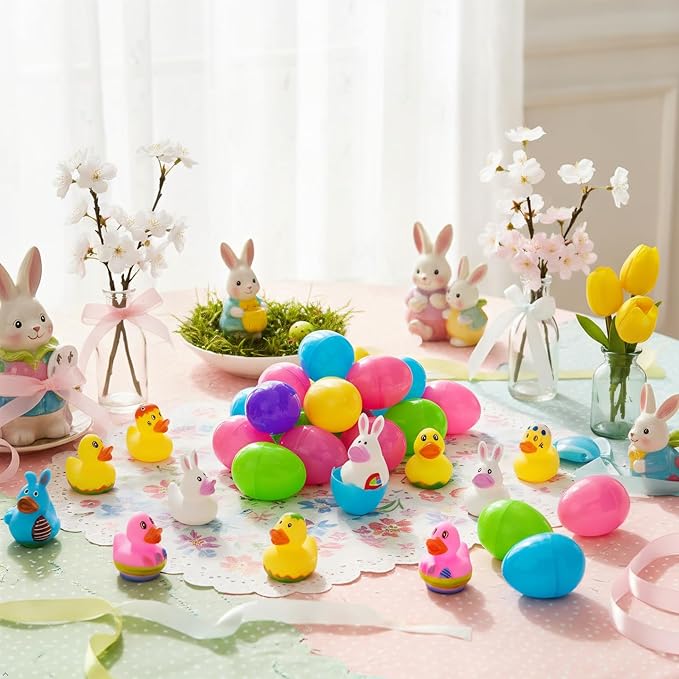 36 Pcs Easter Rubber Ducks,Baby Showers Accessories,Mini 2.16" Bunny Duckies Bath Toys for Kids Girls Boys Fun Bath Easter Basket Stuffers Eggs Fillers Party Favors Gifts(Easter)