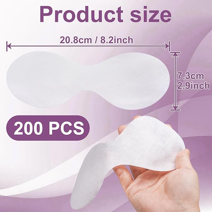 200 Sheets Disposable Eye Pads, Non-Woven Cotton Paper Facial Masks for Skincare & Spa, DIY Clear Moisturizing Eye Care Beauty Sheets