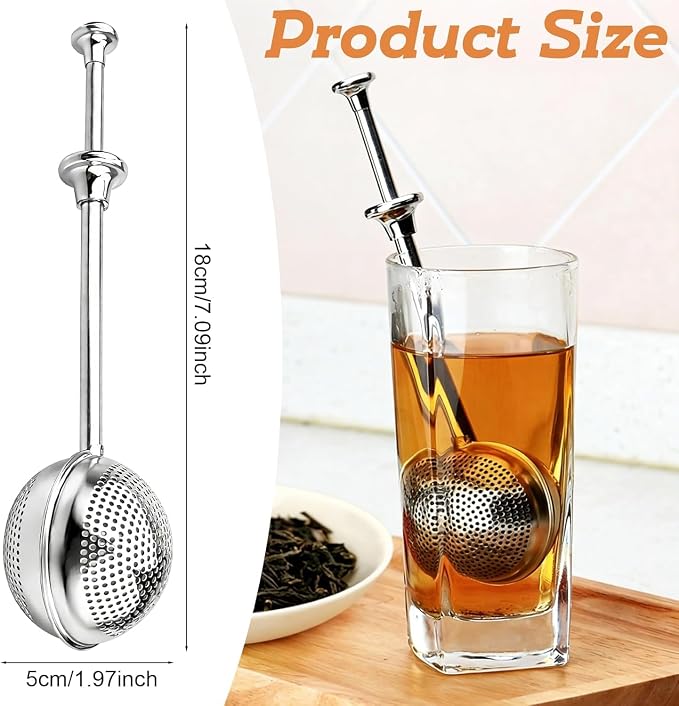 2pcs Tea Ball, tea infuser for loose leaf tea, stainless steel tea strainer, loose leaf tea steeper, easy clean, tea fine mesh strainer reusable