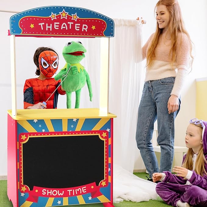 Kermit The Frog with Control Rod Metal Puppets Set,The Muppets Show, Puppet Theatre,Soft Plush Frog Puppets Suitable for Kids Role Play Toy - 24 Inches,3 Years +
