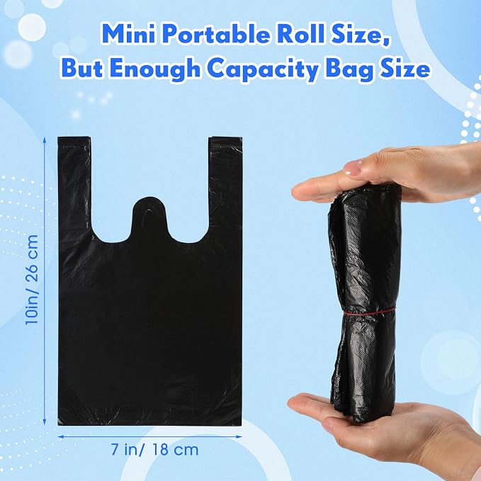 1000 Pcs Sanitary Napkin Disposal Bags with Handles, Sanitary Disposal Bag 10.2 x 7.1inch, Black Trash Bags Women Personal Waste Bag for Tampons, Pads, Liners (Black)