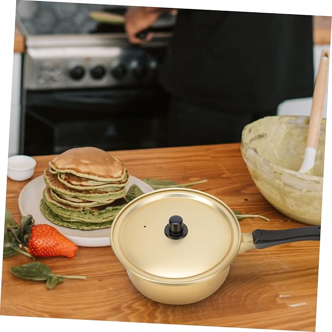 Luxshiny 1Pc Golden Korean Ramen Pot Stockpot for Cooking Noodles Soup and Food Versatile Kitchen Tool for Instant Noodles and Korean Cuisine