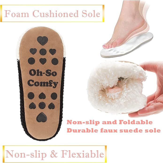 Cute Animal House Slippers, Warm Fuzzy Slipper Socks with Grippers Non Slip, Cozy Funny Gifts