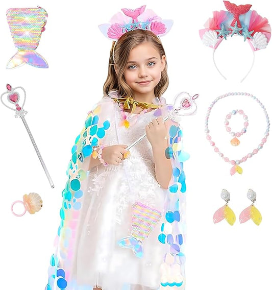 FKKFYY Rainbow Cape Cloak for Girl Princess