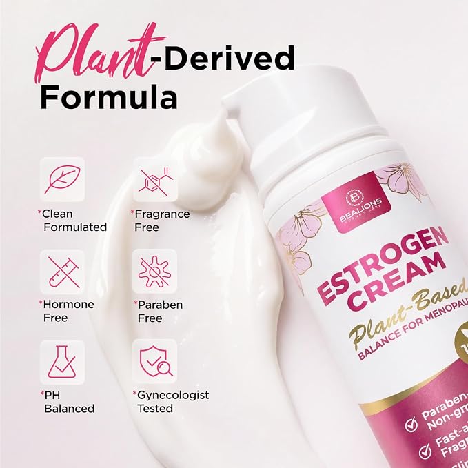 Bealions Estrogen Cream For Women Menopause Relief: Natural Phyto-estrogens Cream for Mature Skin - Hormone Balance & Skin Firmness - Gifts for Wife Mom Grandma