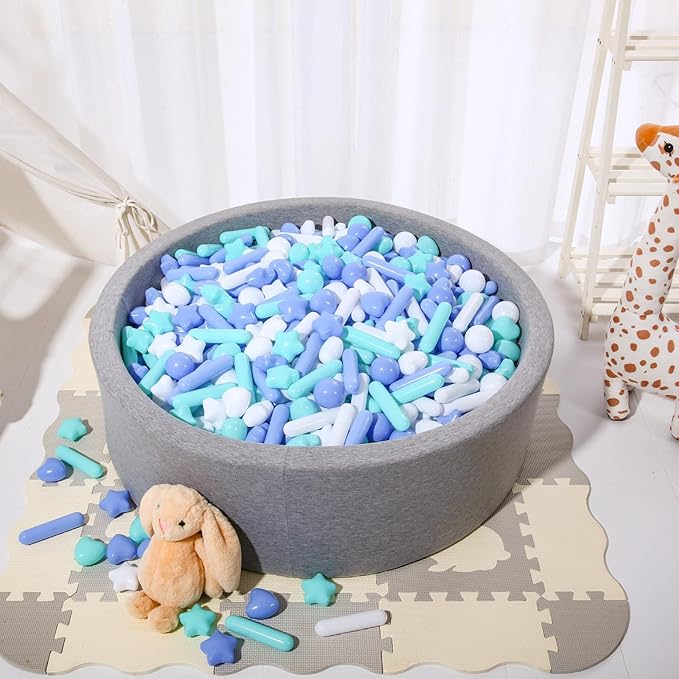 STARBOLO Ball Pit Balls for Toddlers - Macaron Ball Pit Balls Crush Proof Plastic Toy Balls for Toddlers Ball Pits, Ball Pit Play Tent, Baby Pool Water Toys,150pcs(Blue,Green,White)