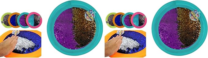 JA-RU Sequin Flyer Soft Frisbee-Disk Toy (1 Frisbee Assorted) Flying Disc for Kids and Adults, Boys and Girls. Beach Pool Indoor and Outdoor Throwing Games. Birthday Gifts (Pack of 2)