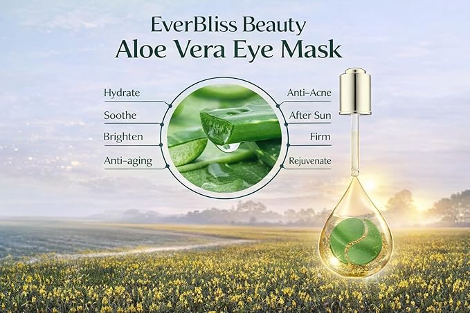 Under Eye Mask Aloe Vera – 60 Pairs Eye Patches for Dark Circles & Puffy Eyes – Hydrating Eye Mask