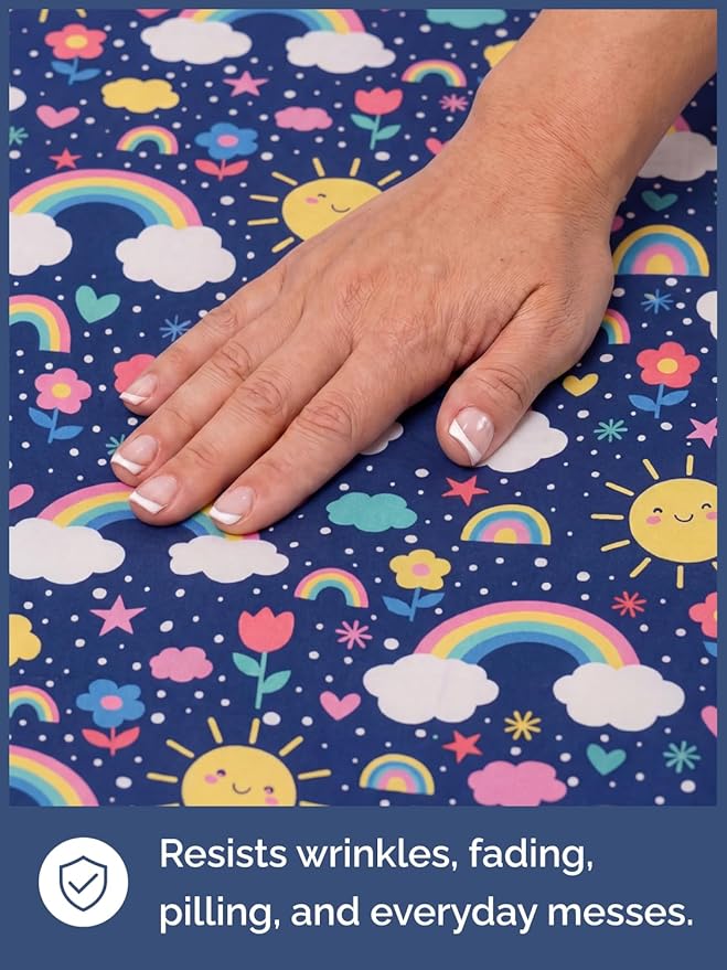 CGK Unlimited Kids Rainbow Sky Queen 4 Piece Sheet Set - Boys, Girls, Teens, Toddler - Easy Fit Deep Pockets - Soft, Cooling & Breathable Sheets - Cute, Cozy, Fade & Wrinkle Free - Machine Washable
