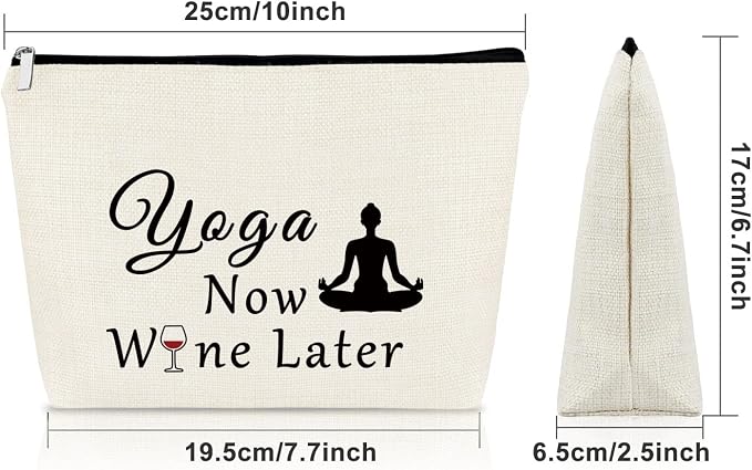 Sazuwu Yoga Gifts for Women Makeup Bag Meditation Birthday Gifts for Yoga Lovers Cosmetic Travel Pouch Christmas Retirement Present