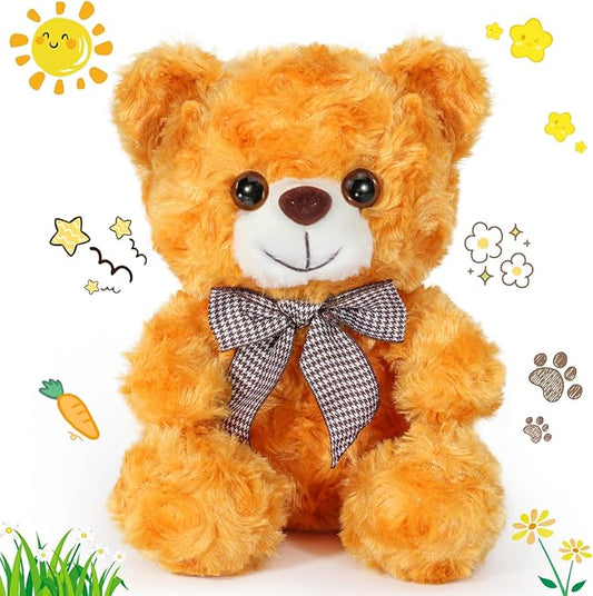Teddy Bear Stuffed Animal, Bright Yellow Bear Plush Toy for Boys Girls Kids 3+, 8″ Soft Bear Gifts for Preschool Toddlers, Teddy Bear Baby Shower Decorations, Birthday Xmas Gift