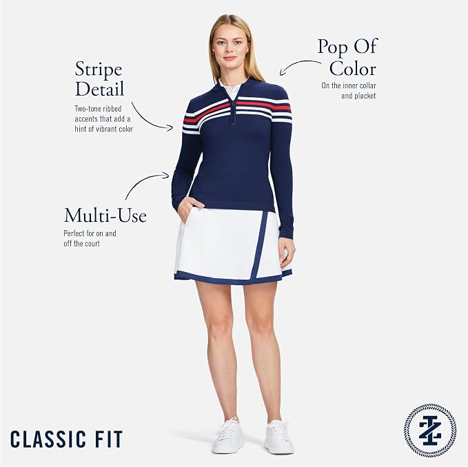 Izod Women's 1/4 Zip Pullover Performance Stretch Long Sleeve Golf Running
