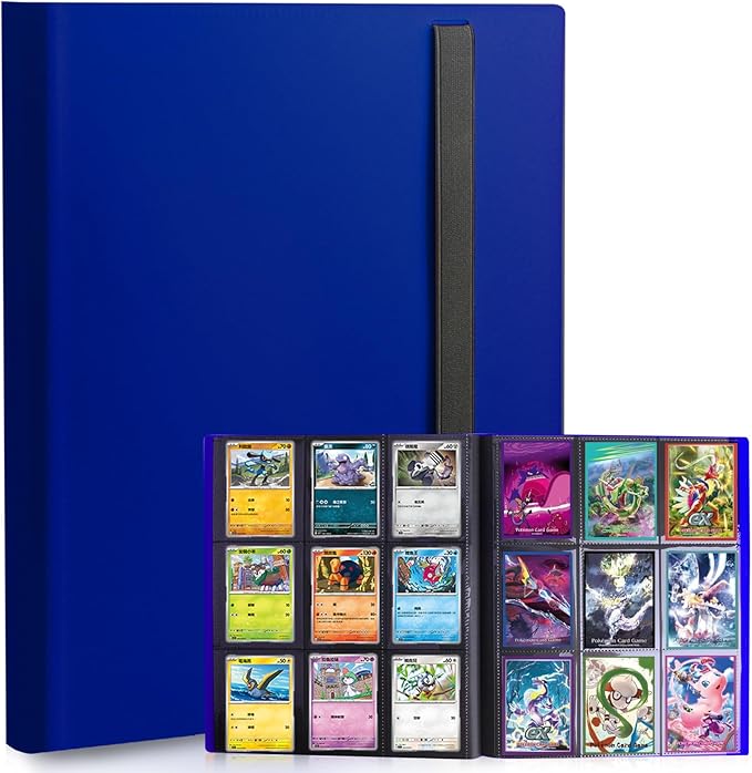 Card Binder, 9 Pocket Trading Card Album Folder,20 Pages, 360 Card Capacity Sports Card Binder, Premium Card Binders Compatible with MTG, TCG, Baseball Cards (Cobalt)