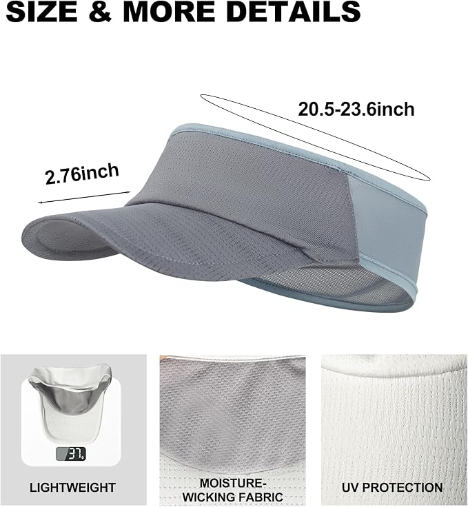 Sun Visor Hats Lightweight Stretchy for Running Tennis Golf | Portable,Mesh breathable,Quick-dry,Cooling Visor Hat,Stretch Fit,For Outdoor Sport Pickleball,Beach Volleyball