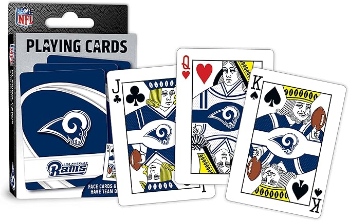 Masterpieces Officially Licensed NFL Los Angeles Rams Playing Cards - 54 Card Deck for Adults