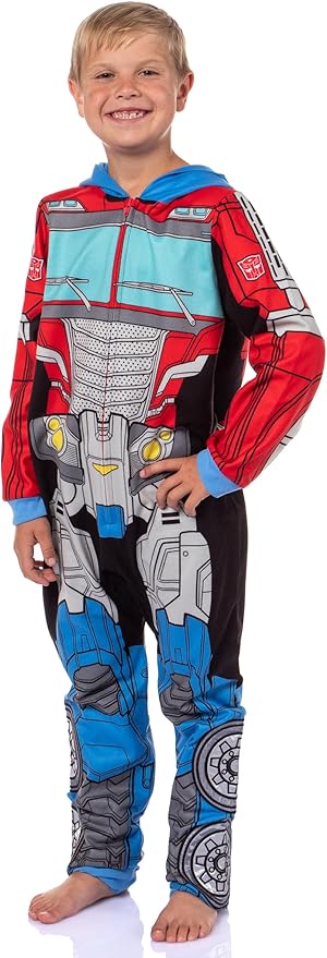 Transformers Boys' Retro Union Suit One Piece Pajama Outfit - Optimus Prime and Bumblebee Styles Available