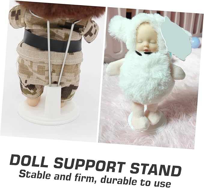 STOBOK White Doll Stands Suppprt: 4pcs Doll Display Holder Action Figures Stand Figurine Stand for Mini Dolls